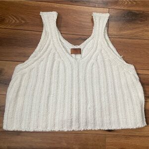 Elegant White Knit Crop Top